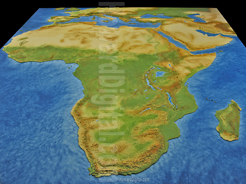 Physical Map of Africa - African Model - Africa