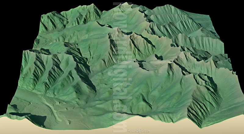 Montana Landform Model - Landform Models - Rock Creek, Montana, MT