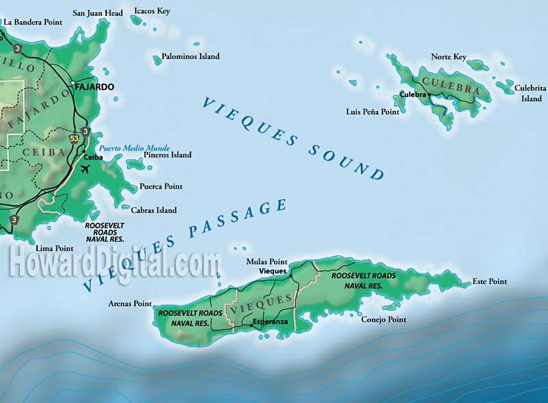 Raised Relief Maps - Puerto Rico Model - Location