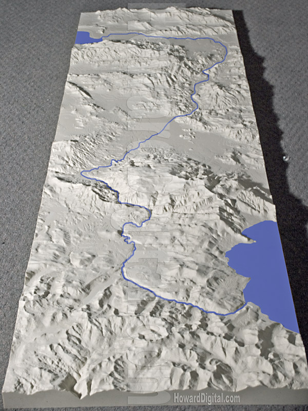 Nevada Models, Topographic Models - Truckee River Topographic Model - Truckee, Nevada, NV