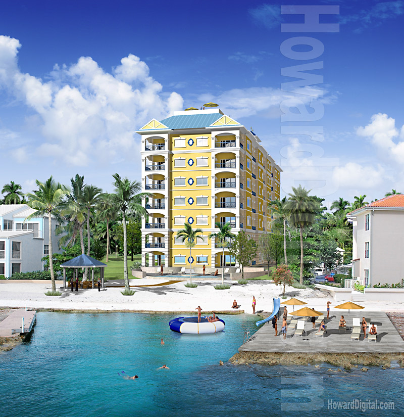 Architectural Rendering - Montclaire Condominium - Seven Mile Beach, Grand Cayman