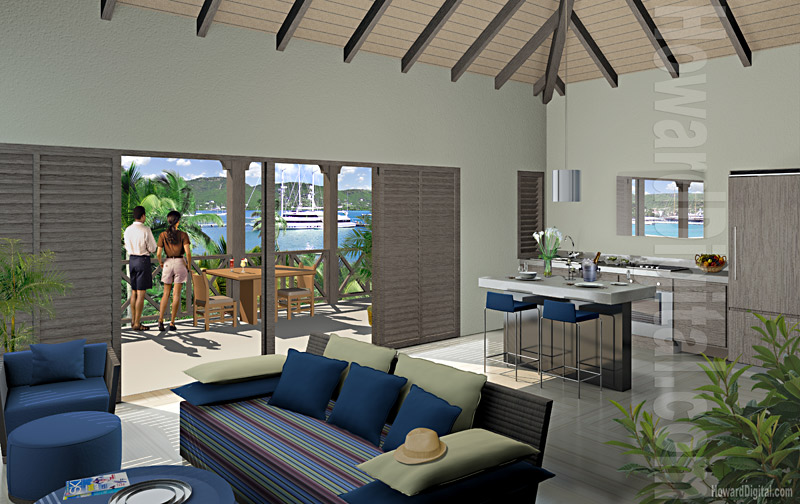 Architectural Rendering - South Point, Falmouth Harbor Resort - Antigua