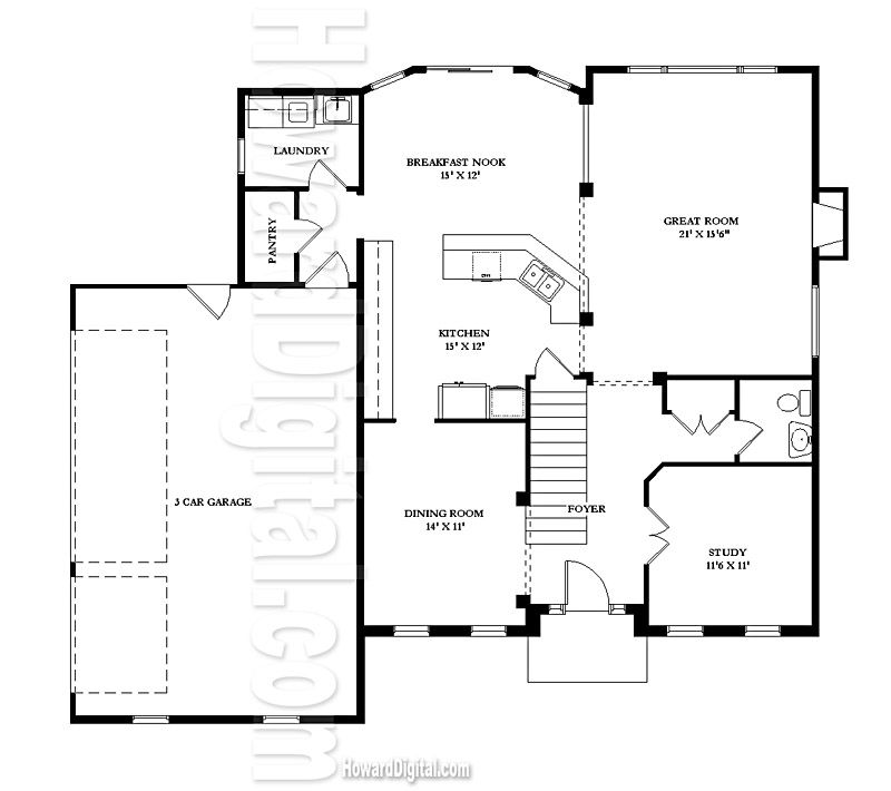 Home Rendering Rocky Harbor Floor Plan 1 home series